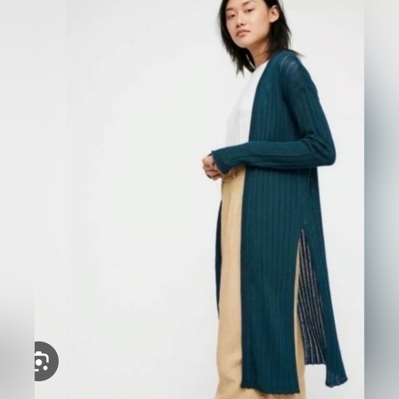 Free People Sweaters - Free People Duster Cardigan In Deep Teal Size XS